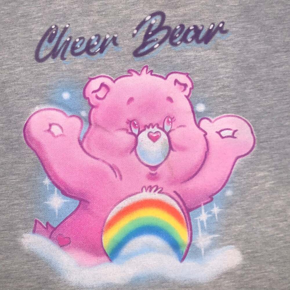 Care Bears Girls L Gray Cropped Graphic‎ Pullover Crewneck Sweatshirt - Picture 2 of 4